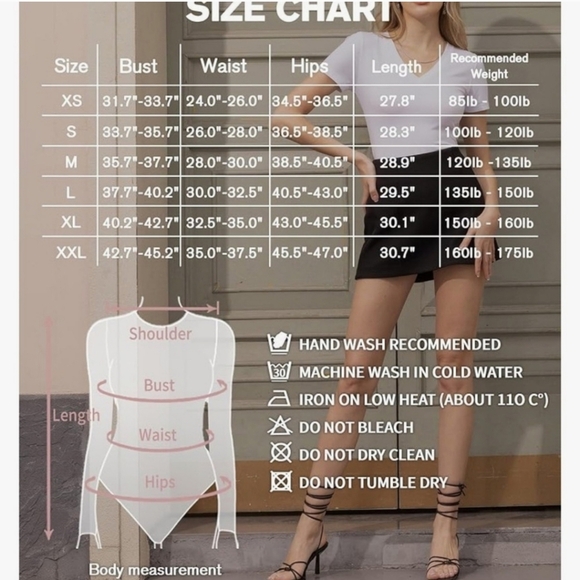 💚5/$25 MangoPop Fitted Black Short Sleeve Bodysuit with Deep V-Neck Size Medium - Picture 9 of 9